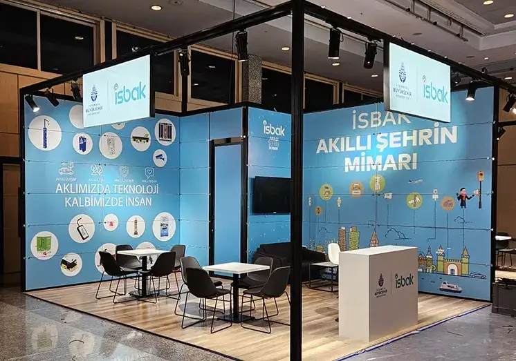 İSBAK için maxima profil sistemle hazırlanan fuar standı